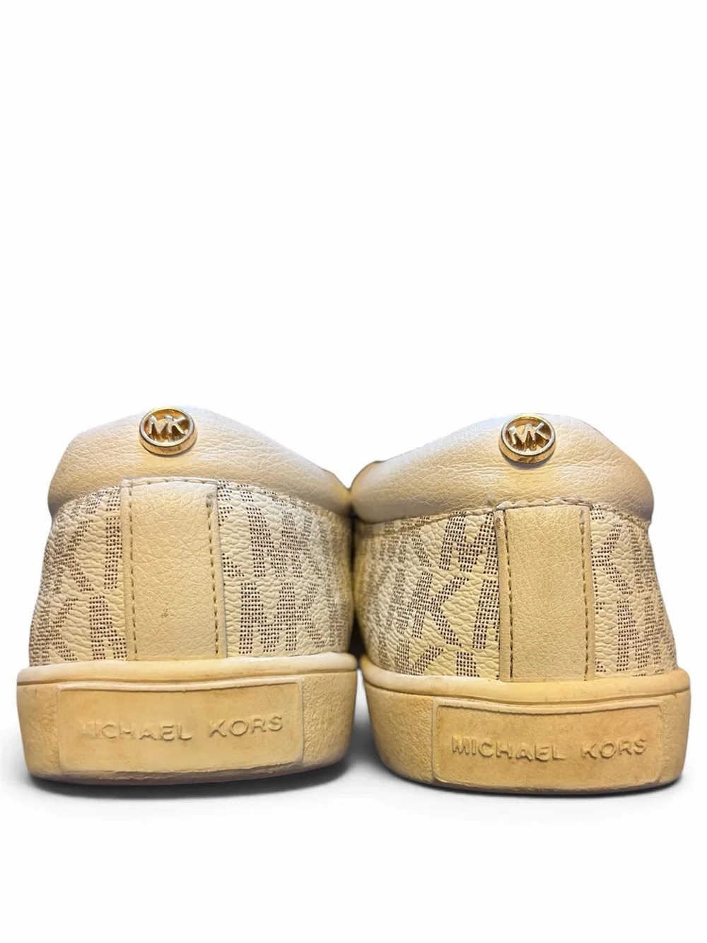 Michael Kors Kids Size 3 White Lace-Up Sneakers with MK Logo